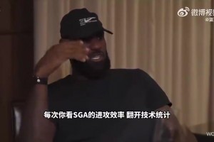 老詹此前谈SGA：他打法就像巅峰火箭登，只能尽量让他远离罚球线